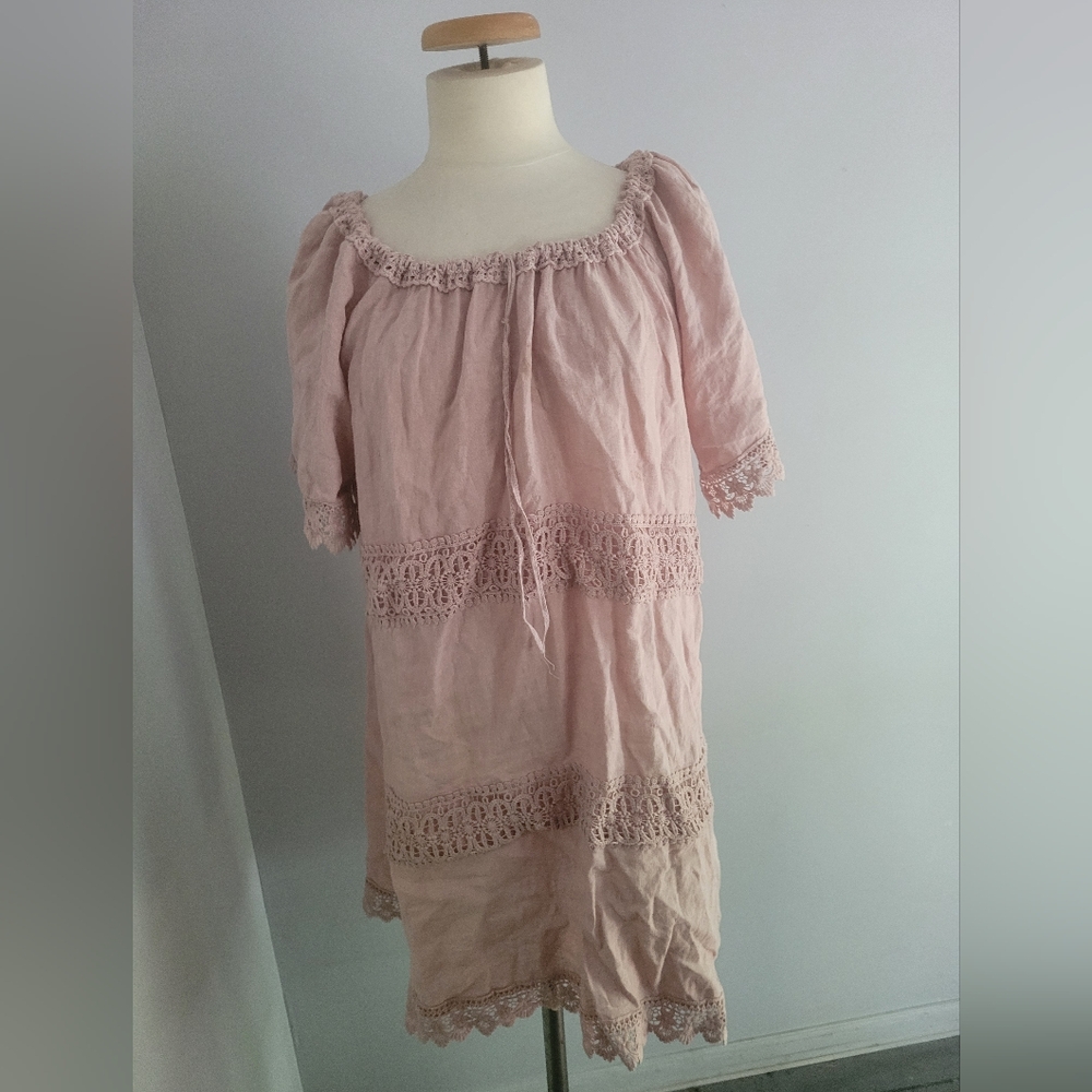 Pink Lace Trim Dress Size XXL